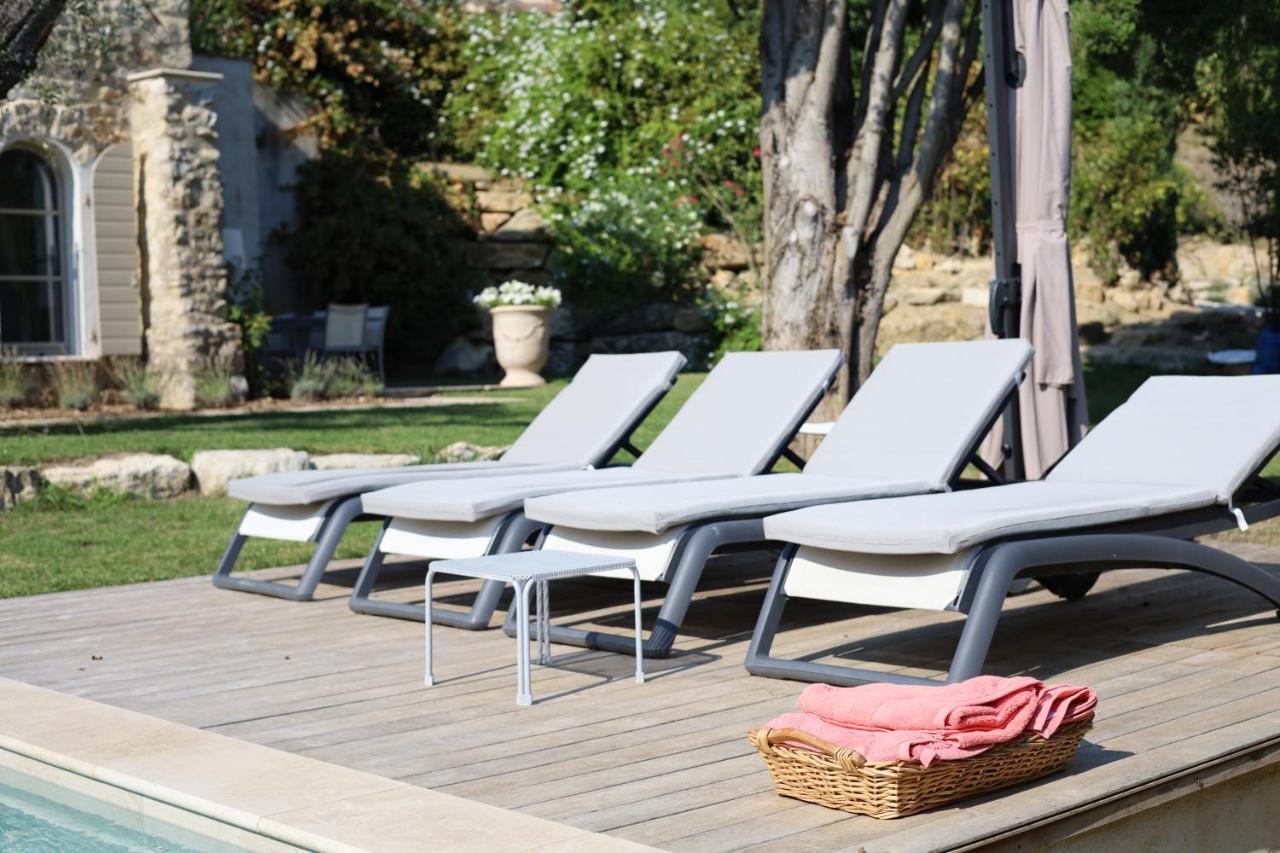 L'Elegante Bastide En Pierre Avec Vue Sur Le Vieux Village De Мужен Экстерьер фото
